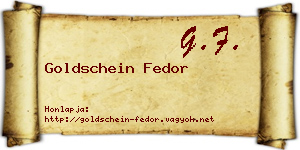 Goldschein Fedor névjegykártya